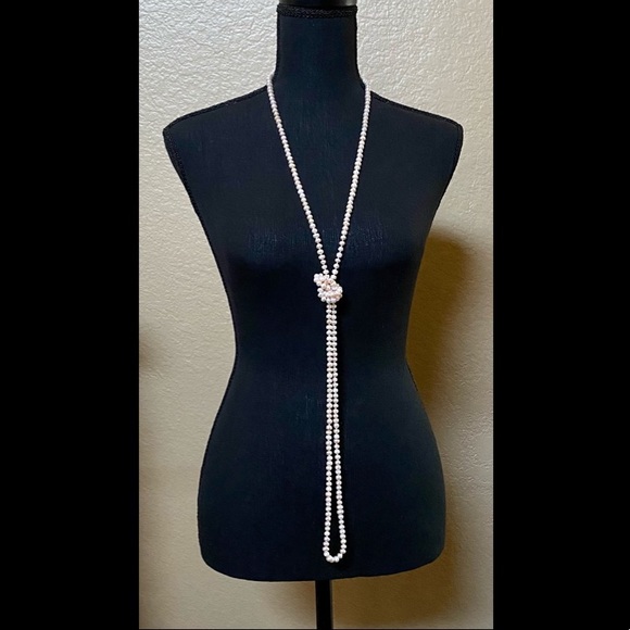 Freshwater long pearl one strand necklace - Picture 3 of 5